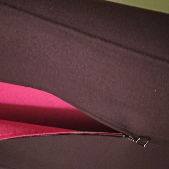 Reversible 100% Cashmere Double Face Bicolor AKRIS Sheath Dress: pink eggplant - Picture 8 of 8